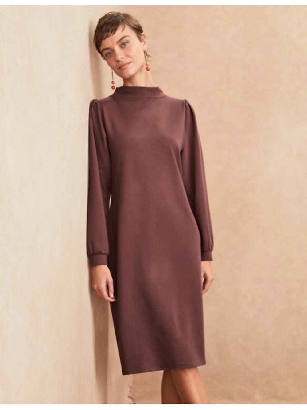 Garnet hill Audrey Mock-Neck Knit Dress